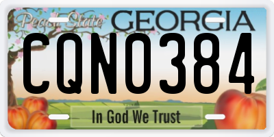 GA license plate CQN0384