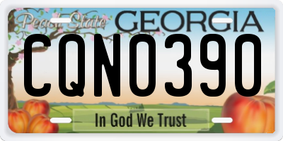 GA license plate CQN0390