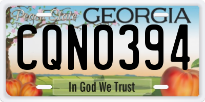 GA license plate CQN0394
