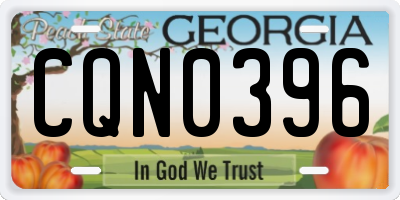 GA license plate CQN0396