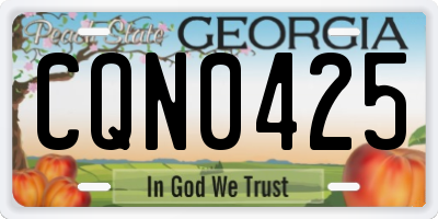 GA license plate CQN0425