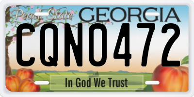 GA license plate CQN0472