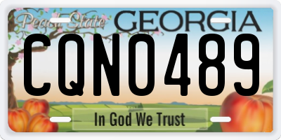 GA license plate CQN0489