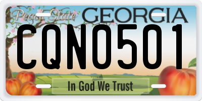 GA license plate CQN0501