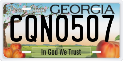 GA license plate CQN0507
