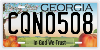 GA license plate CQN0508