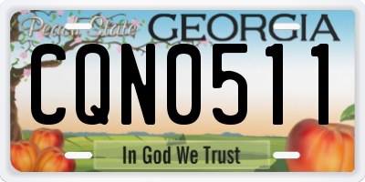 GA license plate CQN0511