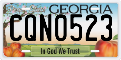 GA license plate CQN0523