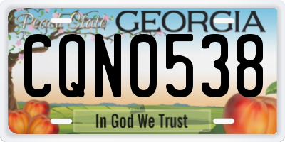 GA license plate CQN0538
