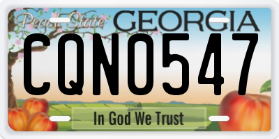 GA license plate CQN0547