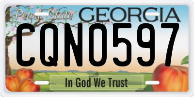 GA license plate CQN0597