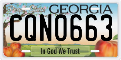 GA license plate CQN0663