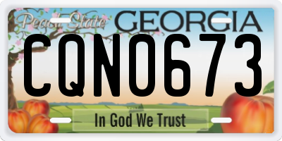 GA license plate CQN0673