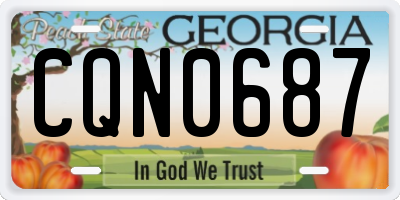 GA license plate CQN0687