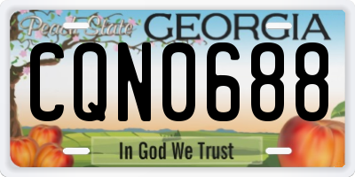 GA license plate CQN0688