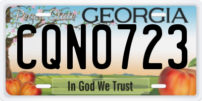 GA license plate CQN0723