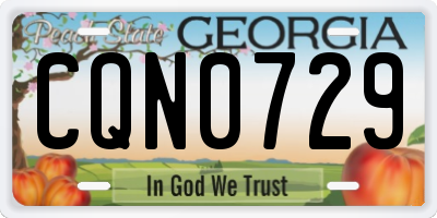 GA license plate CQN0729