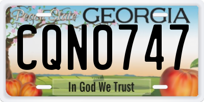 GA license plate CQN0747