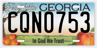 GA license plate CQN0753