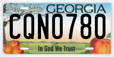 GA license plate CQN0780