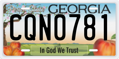 GA license plate CQN0781