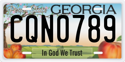 GA license plate CQN0789