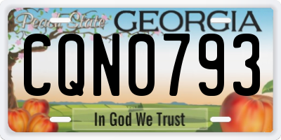 GA license plate CQN0793