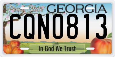 GA license plate CQN0813