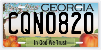 GA license plate CQN0820