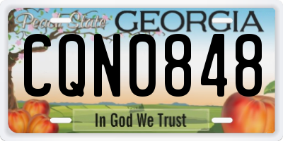GA license plate CQN0848
