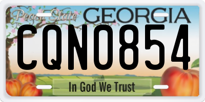 GA license plate CQN0854