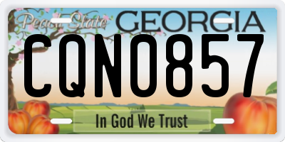 GA license plate CQN0857