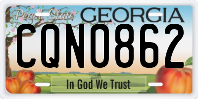 GA license plate CQN0862
