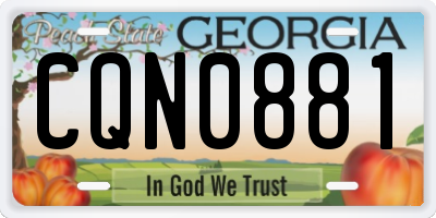 GA license plate CQN0881
