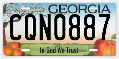 GA license plate CQN0887