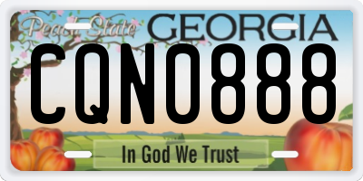 GA license plate CQN0888