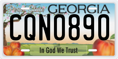 GA license plate CQN0890