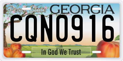 GA license plate CQN0916