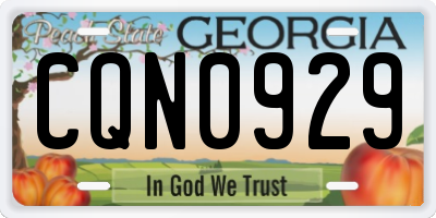 GA license plate CQN0929