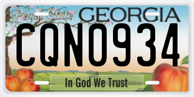 GA license plate CQN0934