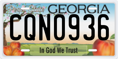 GA license plate CQN0936