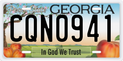 GA license plate CQN0941