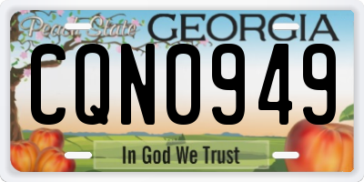 GA license plate CQN0949