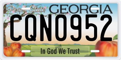 GA license plate CQN0952