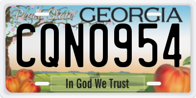 GA license plate CQN0954