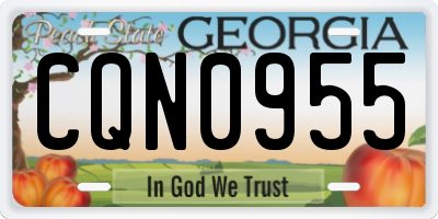 GA license plate CQN0955