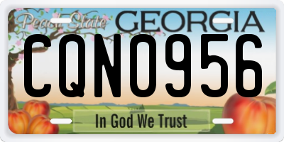 GA license plate CQN0956