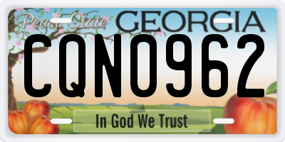 GA license plate CQN0962