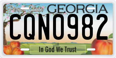 GA license plate CQN0982