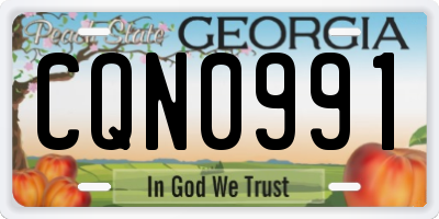 GA license plate CQN0991